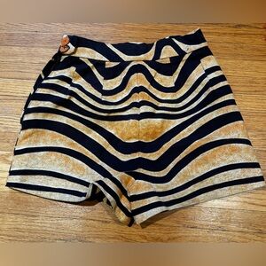 Psychedelic Tiger-Print Black and Orange Striped Women's Shorts